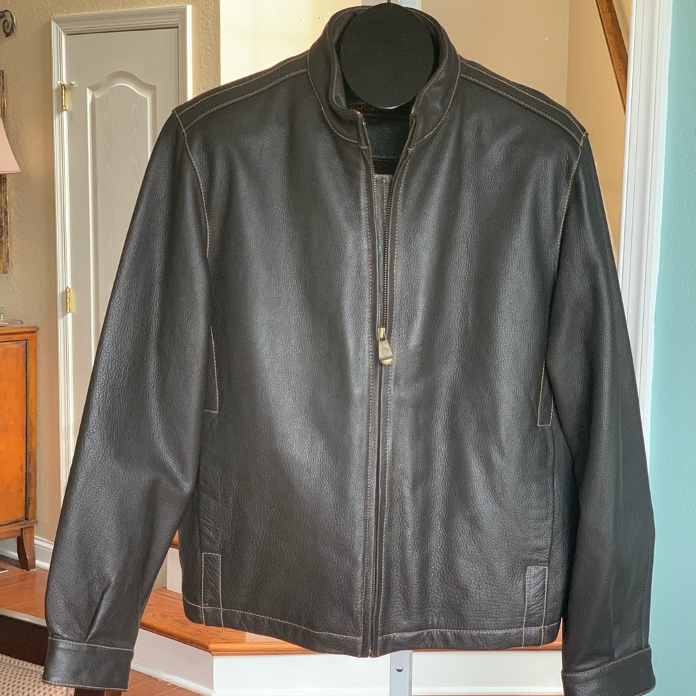 ‼️SOLD‼️ ROCKPORT Pebbled Leather Men’s Jacket - Picture 1 of 8